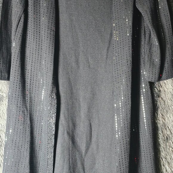 St John Evening Knit Cardigan Black Open Front Embellished Womens S - Picture 3 of 11